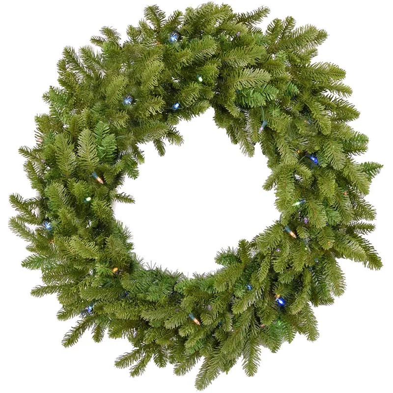 Christmas-Time-36inc-Greenland-Pine-Christmas-Wreath-with-Multi-colored-LED-Lights