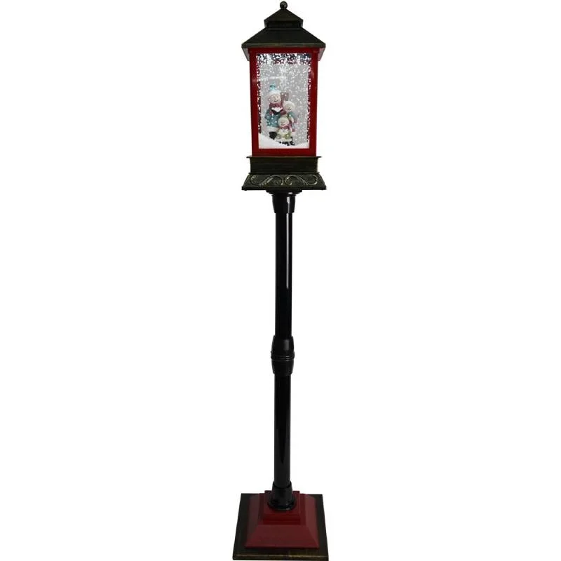 Christmas-Time-49-Snowing-Mini-Streetlamp-with-Snowman-Scene-1
