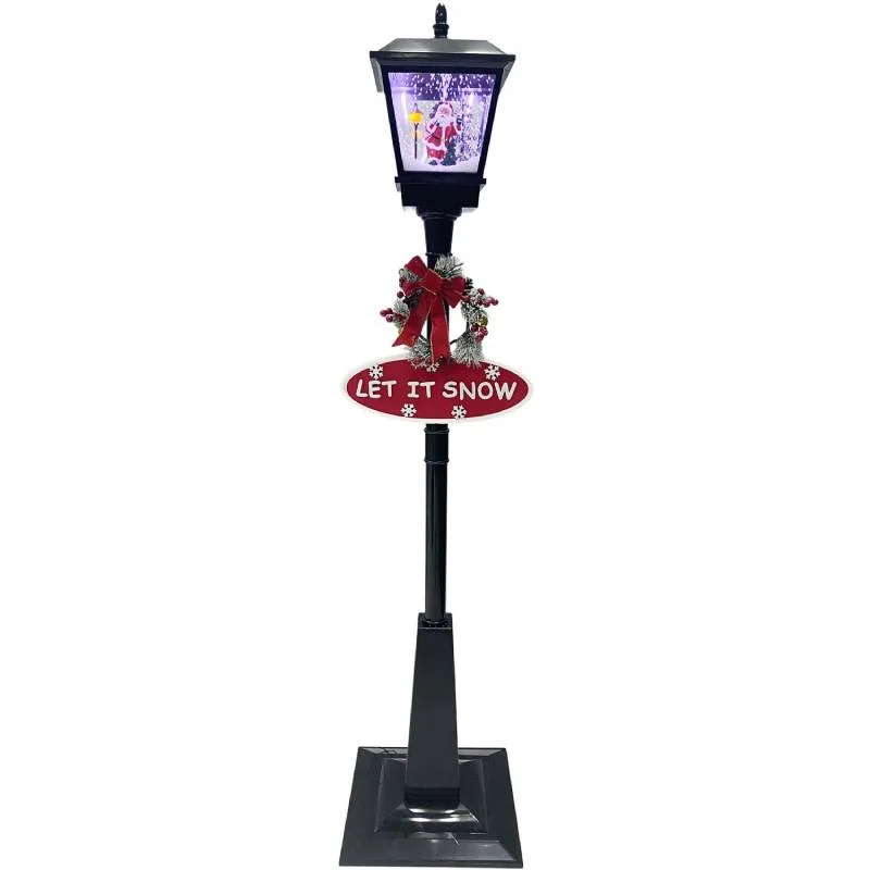 Christmas-Time-71-Square-Street-Lamp-Santa-with-Let-It-Snow-and-Merry-Xmas-Music-1