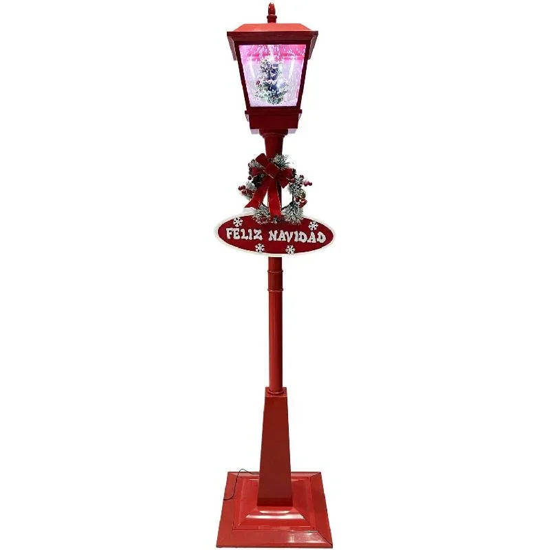 Christmas-Time-71-Square-Street-Lamp-Snowy-Tree-with-Let-It-Snow-and-Feliz-Navidad-Music-1
