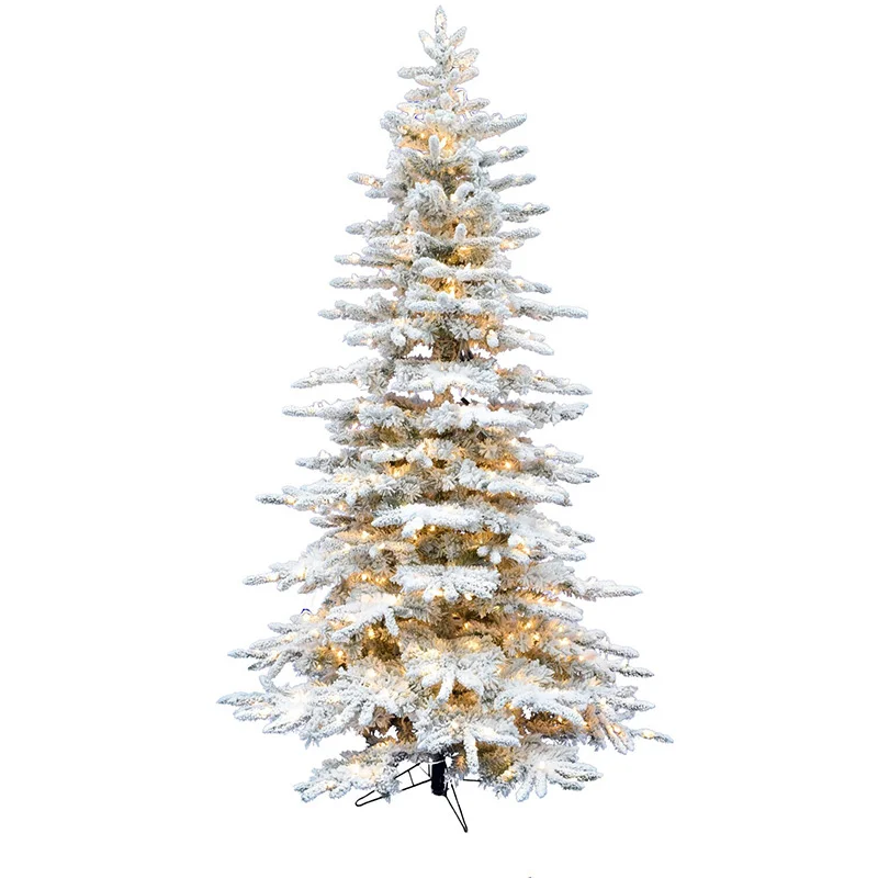 Christmas-Time-White-6-5ft-Pine-Snowy-Christmas-Tree-with-Smart-Lights-EZ-Connect