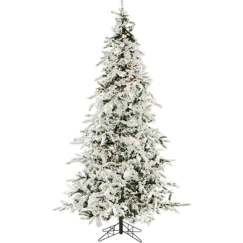 Christmas-Time-White-7-5ft-Pine-Snowy-Christmas-Tree-with-Clear-Smart-Light-EZ-Connect