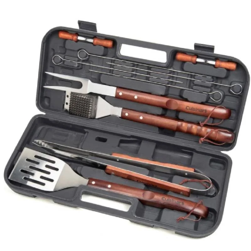 Cuisinart-13pc-Wooden-Handle-Grilling-Set