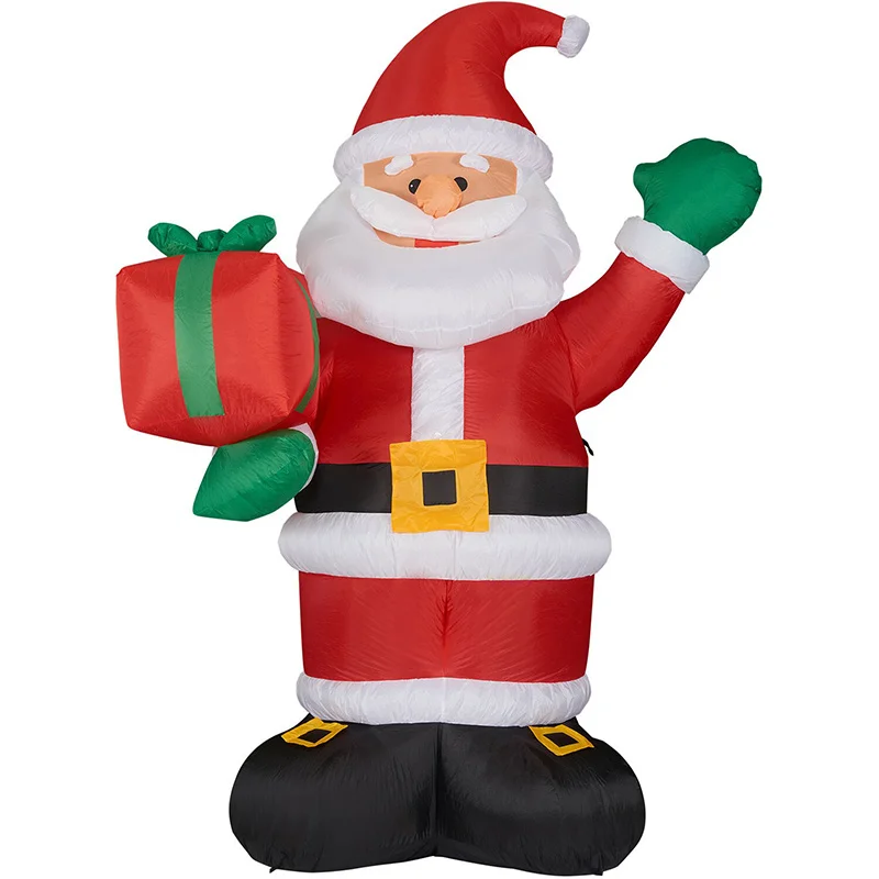 Fraser-Hill-Farm-10ft-Inflatable-Santa-Holding-Gift-with-LED