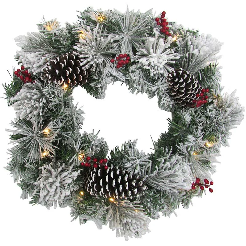 Fraser-Hill-Farm-24inc-Snowy-Pine-Christmas-Wreath-with-LED-Lights