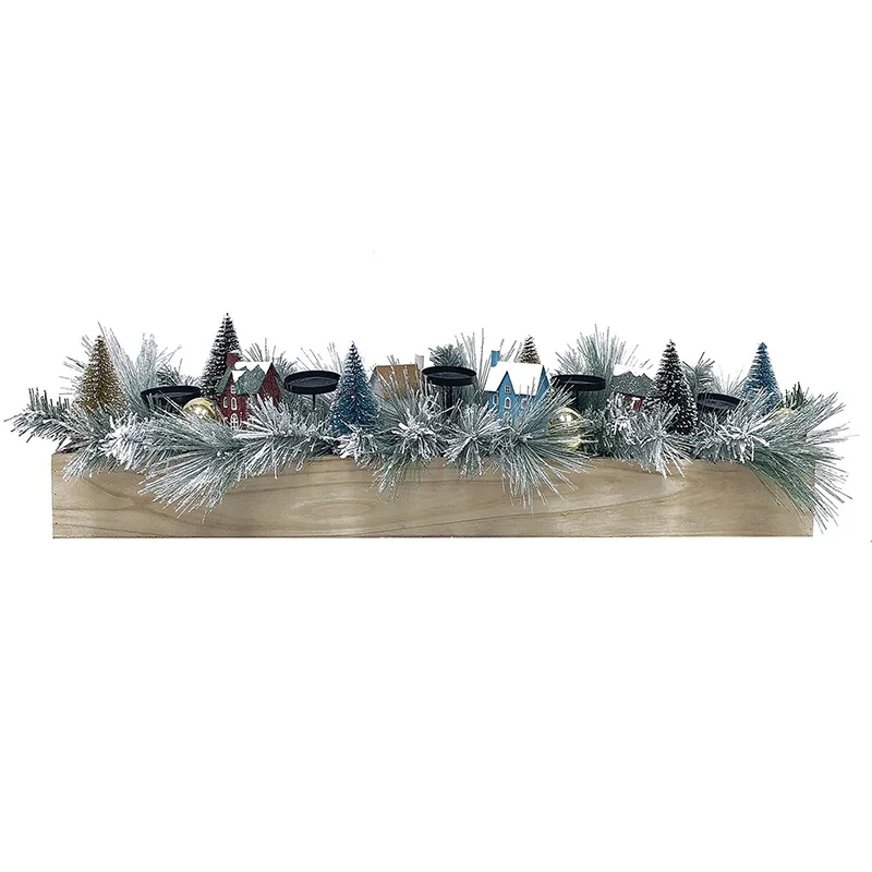 Fraser-Hill-Farm-42inc-Candle-Holder-with-Frosted-Pine-Branches-Bottlebrush-Trees-Houses