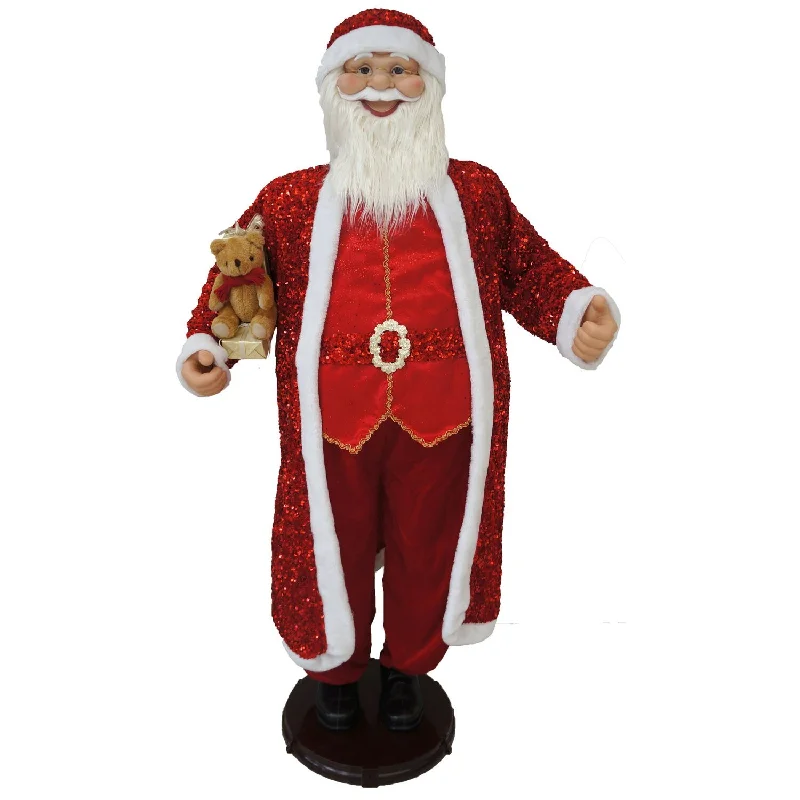 Fraser-Hill-Farm-58-Santa-in-Red-Sequin-Outfit-with-Gifts-1