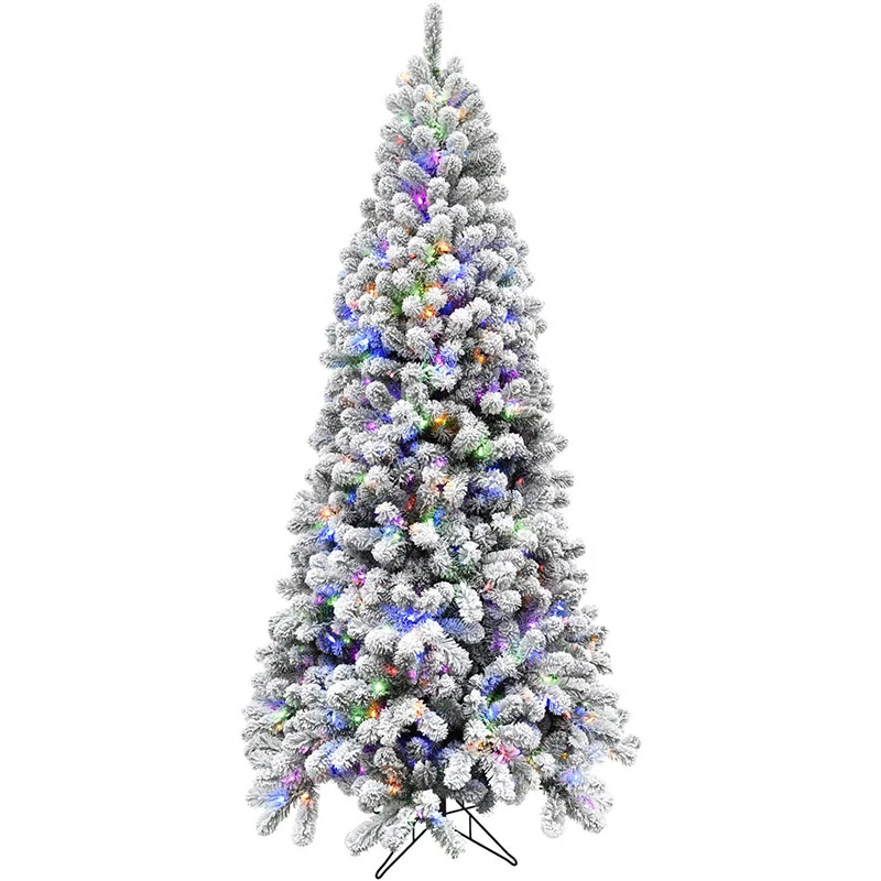 Fraser-Hill-Farm-6-5ft-Alaskan-Flocked-Christmas-Tree-with-8F-Multi-LED-EZ-Connect