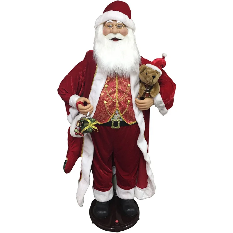 Fraser-Hill-Farm-60inc-Singing-and-Dancing-Santa-Holding-Teddy-Bear