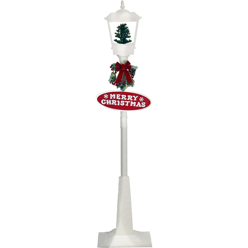 Fraser-Hill-Farm-71inc-White-Square-Street-Lamp-Snowy-Tree