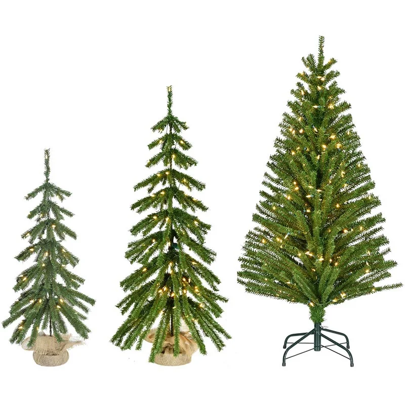 Fraser-Hill-Farm-Large-3-Downswept-Farmhouse-Fir-Christmass-Tree-Set-with-Warm-White-LED