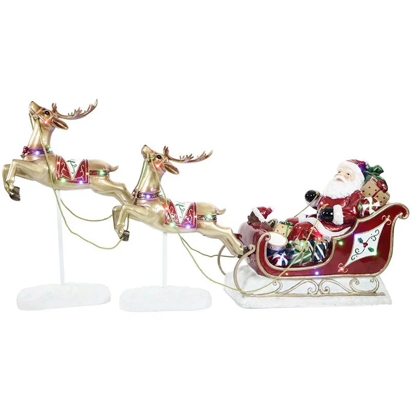 Fraser-Hill-Farm-Santa-and-2-Flying-Reindeers-with-Multi-colored-LED-Lights