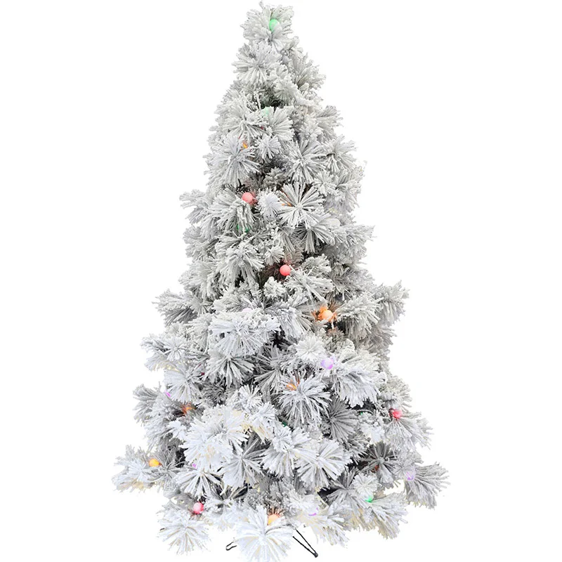 Fraser-Hill-Farm-Snowy-6-5ft-Pine-Christmas-Tree-with-Multi-colored-G40-LED-Lights