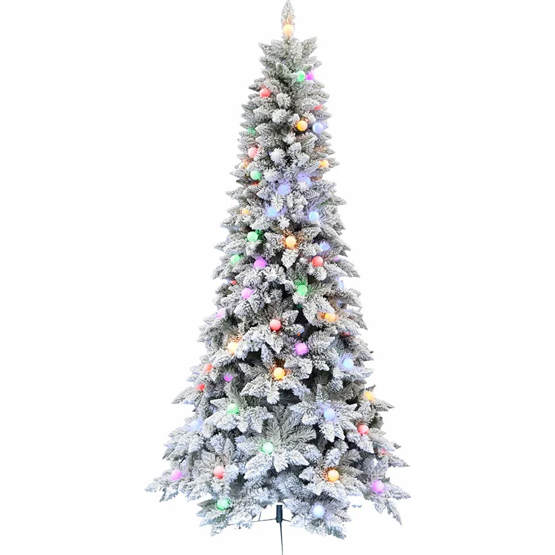 Fraser-Hill-Farm-White-7-5ft-Tail-Slim-Snowy-Tree-with-Multi-colored-G40-LED-Lights