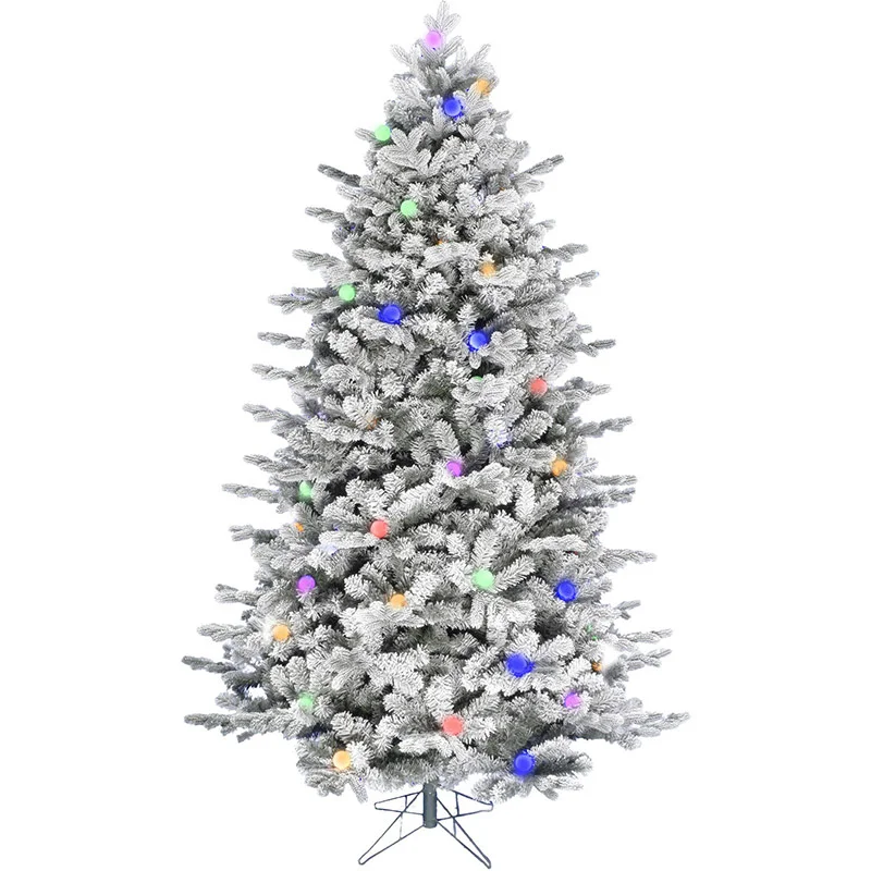Fraser-Hill-Farm-White-9ft-Tail-Full-Snow-Flocked-Tree-with-G40-Multi-colored-LED
