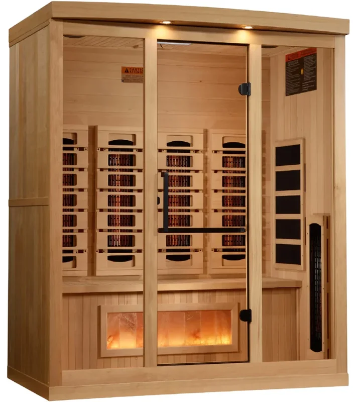 Golden-Designs-4-Person-PureTech-Near-Zero-EMF-FAR-Infrared-Sauna-with-Himalayan-Salt-Bar-2