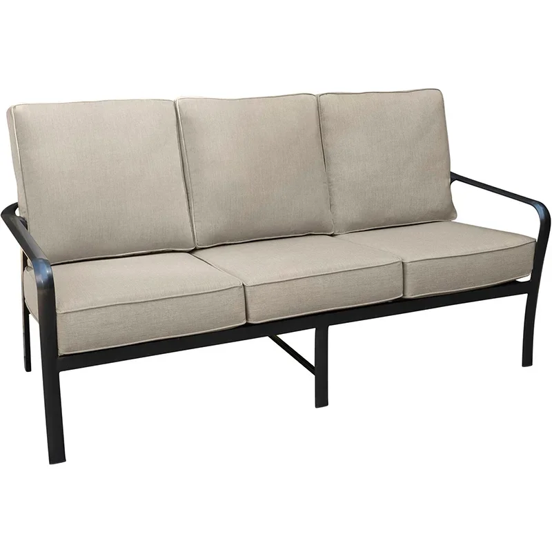 Hanover-Cortino-Commercial-Gunmetal-Sunbrella-Cushioned-Sofa