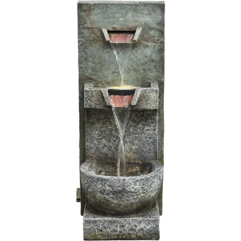 Hanover-HAN036FNTN-01-36in-Vertical-Cascade-2-Tier-Polyresin-Fountain-with-Lights-1