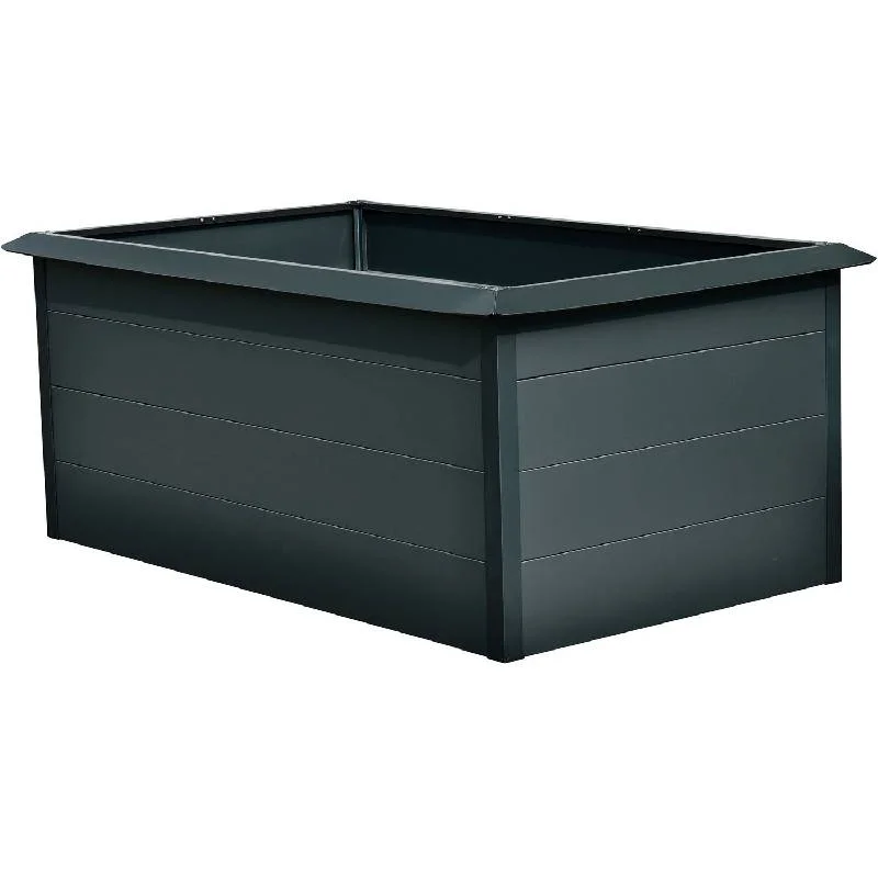 Hanover-HANRECGB-1GRY-Galvanized-Steel-Raised-Rectangle-Garden-Bed-4.9-x-3.3-x-2.5-1
