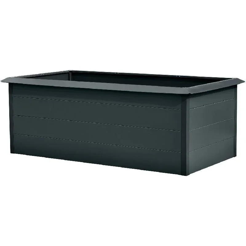 Hanover-HANRECGB-2GRY-Galvanized-Steel-Raised-Rectangle-Garden-Bed-6.5-x-3.3-x-2.5-1