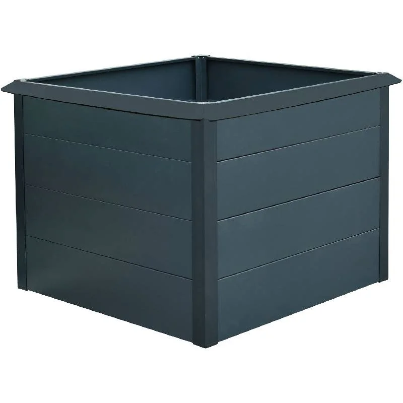 Hanover-HANSQGB-1GRY-Galvanized-Steel-Raised-Square-Garden-Bed-3.3-x-3.3-x-2.5-1
