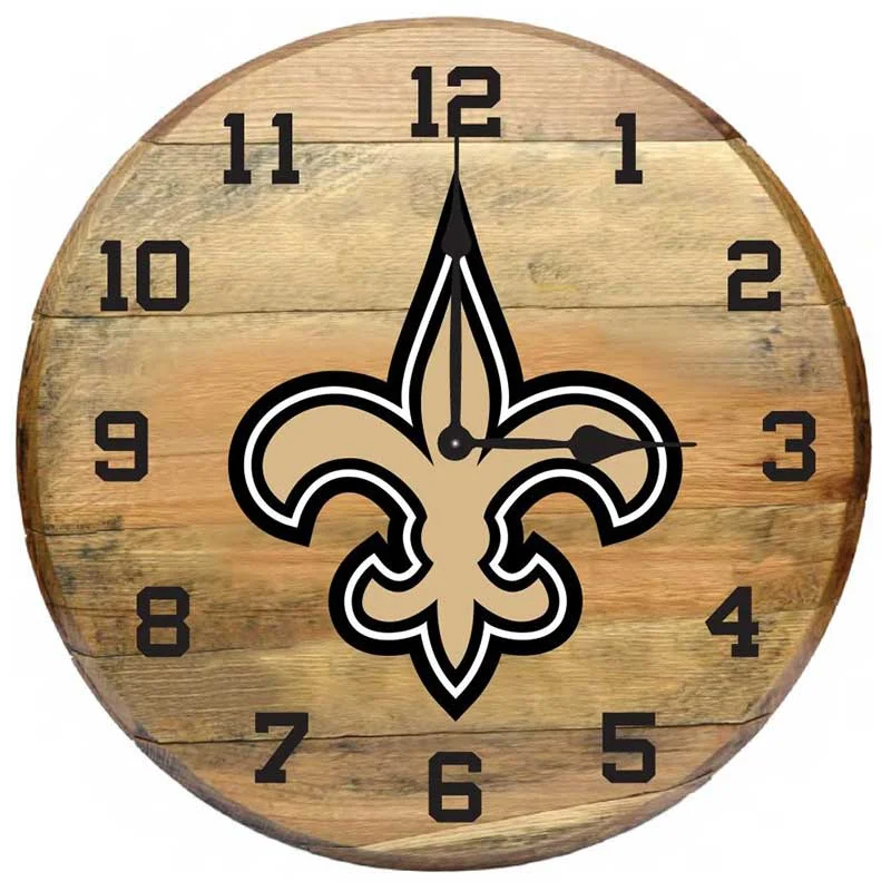 Imperial-New-Orleans-Saints-Oak-Barrel-Clock2