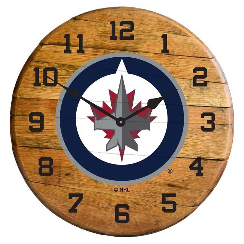 Imperial-Winnipeg-Jets-Oak-Barrel-Clock2