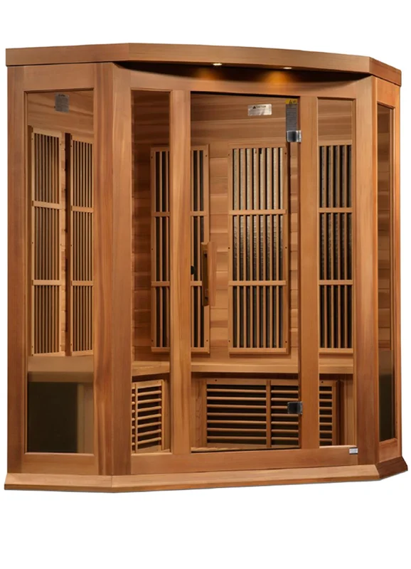 Maxxus-3-Person-Near-Zero-EMF-FAR-Infrared-Corner-Sauna-Red-Cedar-3