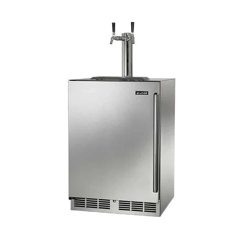 Perlick-24-In-Double-Tap-SS-Outdoor-Left-Hinge-Kegerator-1