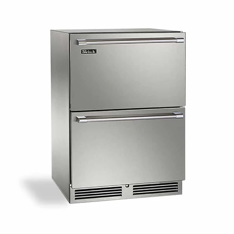 Perlick-24-In-Signature-Series-Dual-Zone-Outdoor-Freezer-Refrigerator-Drawers